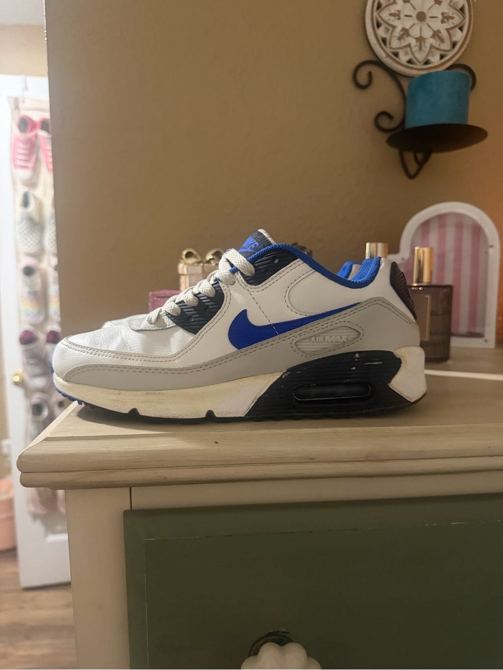 Nike Kids White, Blue and Gray Air Max Low-Top Sneaker